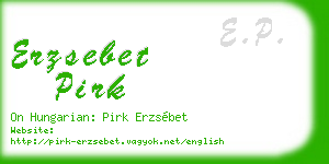 erzsebet pirk business card